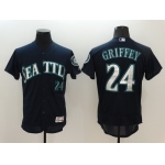 Men's Seattle Mariners #24 Ken Griffey Jr. Retired Navy Blue 2016 Flexbase Majestic Baseball Jersey