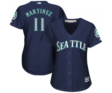 Mariners #11 Edgar Martinez Navy Blue Alternate Women's Stitched Baseball Jersey