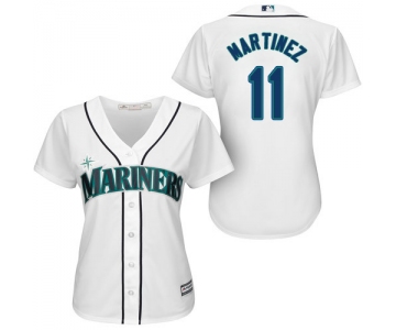 Mariners #11 Edgar Martinez White Home Women's Stitched Baseball Jersey