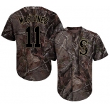 Youth Mariners #11 Edgar Martinez Camo Realtree Collection Cool Base Stitched Baseball Jersey
