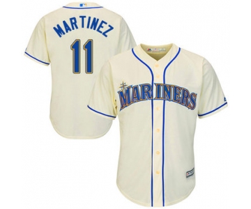 Youth Mariners #11 Edgar Martinez Cream Cool Base Stitched Baseball Jersey