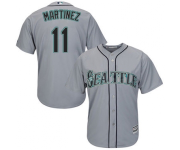 Youth Mariners #11 Edgar Martinez Grey Cool Base Stitched Baseball Jersey