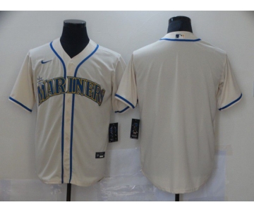 Men Seattle Mariners Blank Cream Game Nike MLB Jerseys