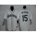 Men's Seattle Mariners #15 Kyle Seager White Home Cool Base Jersey