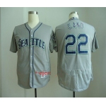 Men's Seattle Mariners #22 Robinson Cano Gray Road Stitched MLB Majestic Flex Base Jersey