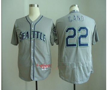 Men's Seattle Mariners #22 Robinson Cano Gray Road Stitched MLB Majestic Flex Base Jersey