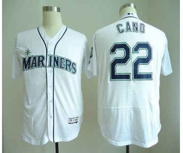 Men's Seattle Mariners #22 Robinson Cano White Home Stitched MLB Majestic Flex Base Jersey