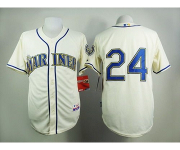 Men's Seattle Mariners #24 Ken Griffey Cream Jersey