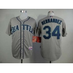 Men's Seattle Mariners #34 Felix Hernandez Gray Jersey