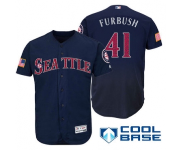 Men's Seattle Mariners #41 Charlie Furbush Navy Blue Stars & Stripes Fashion Independence Day Stitched MLB Majestic Cool Base Jersey