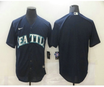 Men's Seattle Mariners Blank Navy Blue Stitched MLB Cool Base Nike Jersey
