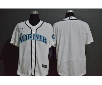 Men's Seattle Mariners Blank White Stitched MLB Flex Base Nike Jersey