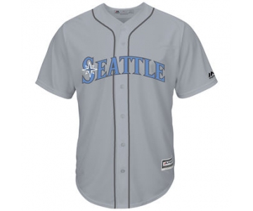 Men's Seattle Mariners Majestic Gray Father's Day Cool Base Replica Team Jersey