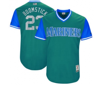 Men's Seattle Mariners Nelson Cruz Boomstick Majestic Aqua 2017 Players Weekend Authentic Jersey