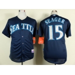 Seattle Mariners #15 Kyle Seager 2014 Navy Blue Jersey