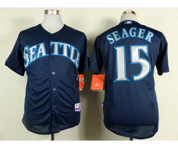 Seattle Mariners #15 Kyle Seager 2014 Navy Blue Jersey