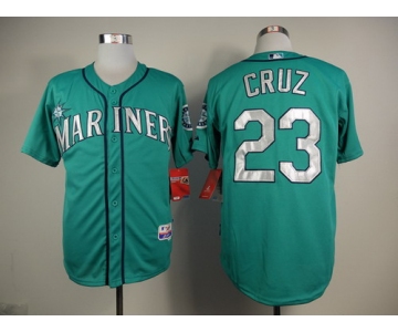 Seattle Mariners #23 Nelson Cruz Green With Silver Jersey