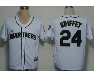 Seattle Mariners #24 Ken Griffey White Jersey