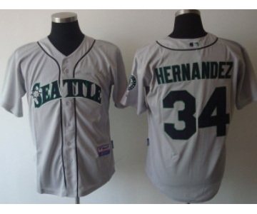 Seattle Mariners #34 Felix Hernandez Gray Jersey