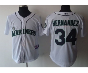 Seattle Mariners #34 Felix Hernandez White Jersey