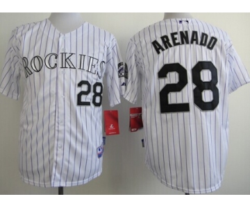 Colorado Rockies #28 Nolan Arenado White Jersey