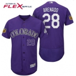 Men's Colorado Rockies #28 Nolan Arenado Purple 2017 Spring Training Stitched MLB Majestic Flex Base Jersey