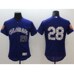 Men's Colorado Rockies #28 Nolan Arenado Purple 2018 Spring Training Authentic Flex Base Stitched MLB Jersey