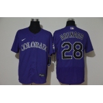 Men's Colorado Rockies #28 Nolan Arenado Purple Stitched MLB Flex Base Nike Jersey