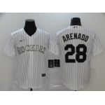 Men's Colorado Rockies #28 Nolan Arenado White Stitched MLB Cool Base Nike Jersey