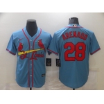 Men's St. Louis Cardinals #28 Nolan Arenado Light Blue Stitched MLB Cool Base Nike Jersey