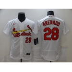 Men's St. Louis Cardinals #28 Nolan Arenado White Stitched MLB Flex Base Nike Jersey