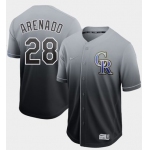 Rockies #28 Nolan Arenado Black Fade Authentic Stitched Baseball Jersey