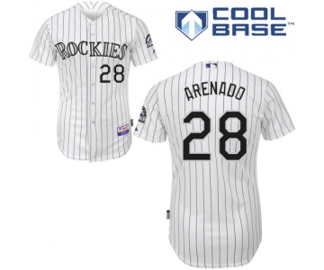 Rockies #28 Nolan Arenado White Cool Base Stitched Youth Baseball Jersey