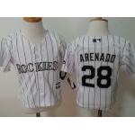 Toddler Colorado Rockies #28 Nolan Arenado White Home MLB Majestic Baseball Jersey