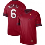 Cardinals #6 Stan Musial Red Authentic Cooperstown Collection Stitched Baseball Jersey