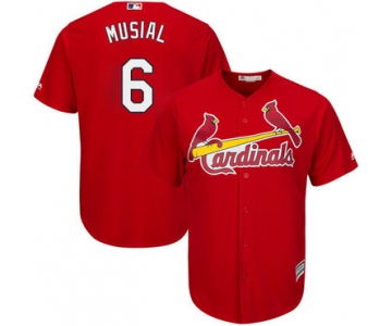 Cardinals #6 Stan Musial Red Cool Base Stitched Youth Baseball Jersey