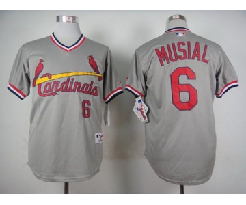 Men's St. Louis Cardinals #6 Stan Musial 1978 Gray Pullover Jersey