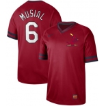 Men's St. Louis Cardinals #6 Stan Musial Red Authentic Cooperstown Collection Stitched Baseball Jersey