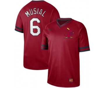 Men's St. Louis Cardinals #6 Stan Musial Red Authentic Cooperstown Collection Stitched Baseball Jersey