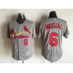 Men's St. Louis Cardinals #6 Stan Musial Retired Gray Road 2016 Flexbase Majestic Baseball Jersey