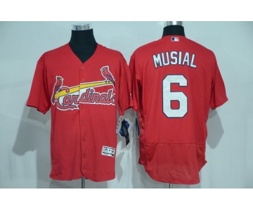 Men's St. Louis Cardinals #6 Stan Musial Retired Red 2016 Flexbase Majestic Baseball Jersey