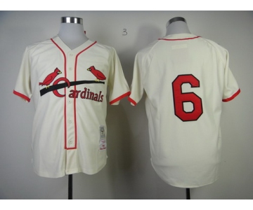 St. Louis Cardinals #6 Stan Musial 1944 Cream Throwback Jersey