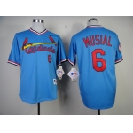 St. Louis Cardinals #6 Stan Musial 1982 Light Blue Pullover Jersey