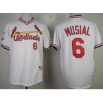 St. Louis Cardinals #6 Stan Musial 1982 White Pullover Jersey