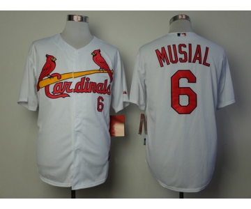 St. Louis Cardinals #6 Stan Musial White Cool Base Jersey