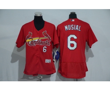 Women's St. Louis Cardinals #6 Stan Musial Retired Red 2016 Flexbase Stitched Baseball Jersey