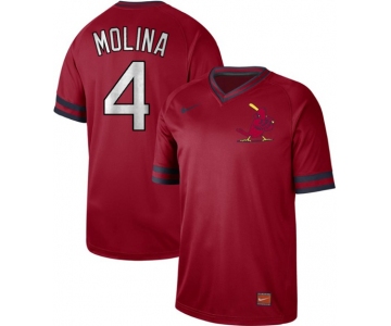 Cardinals #4 Yadier Molina Red Authentic Cooperstown Collection Stitched Baseball Jersey