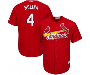 Cardinals #4 Yadier Molina Red Cool Base Stitched Youth Baseball Jersey