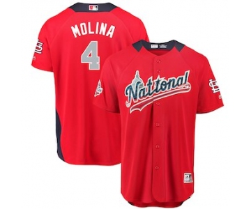 Men's National League #4 Yadier Molina Majestic Red 2018 MLB All-Star Game Home Run Derby Player Jersey