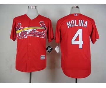 Men's St. Louis Cardinals #4 Yadier Molina 2015 Red Jersey